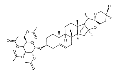 (25R)-3β-(tetra-O-acetyl-β-D-glucopyranosyloxy)-spirost-5-ene结构式