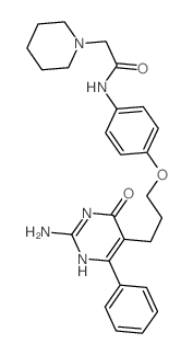 1-Piperidineacetamide,N-[4-[3-(2-amino-1,6-dihydro-6-oxo-4-phenyl-5-pyrimidinyl)propoxy]phenyl]- Structure
