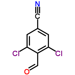 3,5-二氯-4-甲酰基苯甲腈结构式