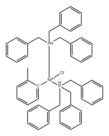反式-双(三苄基膦)(2-甲基苯基)镍(II)氯化物结构式