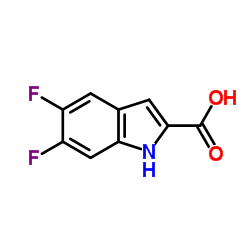 5,6-二氟吲哚-2-羧酸结构式