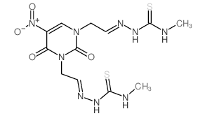 3-methyl-1-[2-[3-[2-(methylthiocarbamoylhydrazinylidene)ethyl]-5-nitro-2,6-dioxo-pyrimidin-1-yl]ethylideneamino]thiourea Structure