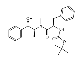 tert-butyl ((R)-1-(((1S,2S)-1-hydroxy-1-phenylpropan-2-yl)(methyl)amino)-1-oxo-3-phenylpropan-2-yl)carbamate结构式