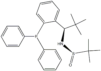 [S(R)]-N-[(1R)-1-[2-(二苯基膦基)苯基]-2,2-二甲基丙基]-2-甲基-2-丙烷亚磺酰胺结构式