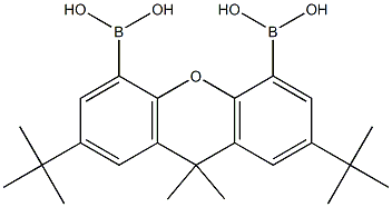 (2,7-di-tert-butyl-9,9-dimethyl-9H-xanthene-4,5-diyl)diboronic acid Structure