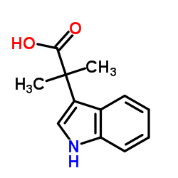 2-(吲哚-3)-2-甲基丙酸结构式