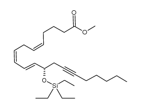 (S)-12-[(triethylsilyl)oxy]-5(Z),8(Z),10(E)-eicosatrien-14-ynoic acid methyl ester结构式