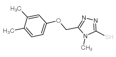 5-[(3,4-二甲基苯氧基)甲基]-4-甲基-4H-1,2,4-噻唑-3-硫醇结构式