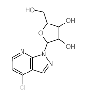 1H-Pyrazolo[3, 4-b]pyridine, 4-chloro-1-.beta.-D-ribofuranosyl- Structure