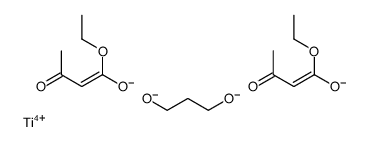 二(乙酰乙酸乙酯-O1,O3)(1,3-丙二醇基-O,O)-合钛结构式