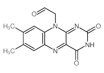 Benzo[g]pteridine-10 (2H)-acetaldehyde, 3,4-dihydro-7,8-dimethyl-2, 4-dioxo- Structure