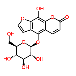 8-羟基-5-O-BETA-D-吡喃葡萄糖补骨脂素结构式
