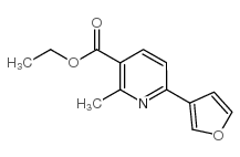 6-(3-呋喃)-2-甲基吡啶-3-羧酸乙酯结构式