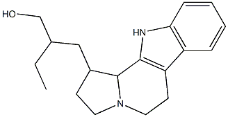β-Ethyl-2,3,5,6,11,11b-hexahydro-1H-indolizino[8,7-b]indole-1-(1-propanol)结构式