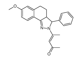 (E)-4-(7-methoxy-3-phenyl-3,3a,4,5-tetrahydrobenzo[g]indazol-2-yl)pent-3-en-2-one结构式