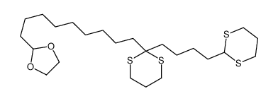 2-[9-[2-[4-(1,3-dithian-2-yl)butyl]-1,3-dithian-2-yl]nonyl]-1,3-dioxolane Structure