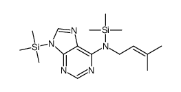 N-(3-methylbut-2-enyl)-N,9-bis(trimethylsilyl)purin-6-amine结构式