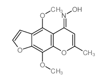 5H-Furo[3,2-g][1]benzopyran-5-one, 4,9-dimethoxy-7-methyl-, oxime structure