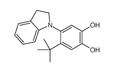 4-tert-butyl-5-(2,3-dihydroindol-1-yl)benzene-1,2-diol结构式