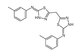 5-[[5-(3-methylanilino)-1,3,4-thiadiazol-2-yl]methyl]-N-(3-methylphenyl)-1,3,4-thiadiazol-2-amine Structure