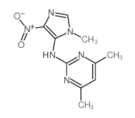 2-Pyrimidinamine,4,6-dimethyl-N-(1-methyl-4-nitro-1H-imidazol-5-yl)- Structure