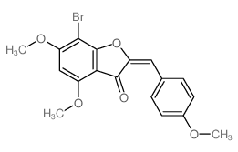 3(2H)-Benzofuranone,7-bromo-4,6-dimethoxy-2-[(4-methoxyphenyl)methylene]- Structure