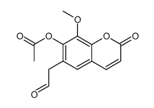 7-Acetoxy-6-(formylmethyl)-8-methoxycoumarin Structure