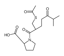 (2S)-1-[2-(acetylsulfanylmethyl)-6-methyl-5-oxoheptanoyl]pyrrolidine-2-carboxylic acid Structure