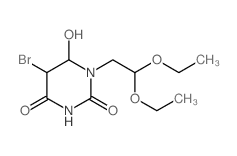 2,4(1H,3H)-Pyrimidinedione,5-bromo-1-(2,2-diethoxyethyl)dihydro-6-hydroxy- Structure