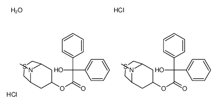(9-methyl-3-thia-9-azabicyclo[3.3.1]nonan-7-yl) 2-hydroxy-2,2-diphenylacetate,hydrate,dihydrochloride Structure
