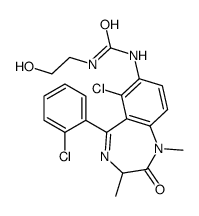 1-[6-chloro-5-(2-chlorophenyl)-1,3-dimethyl-2-oxo-3H-1,4-benzodiazepin-7-yl]-3-(2-hydroxyethyl)urea Structure
