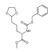 (S)-2-benzyloxycarbonylamino-5-(2-[1,3]dioxolanyl)-pentanoic acid methyl ester Structure