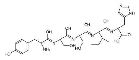 (2S)-2-[[(2S,3S)-2-[[(2S)-2-[[(2S)-2-[[(2S)-2-amino-3-(4-hydroxyphenyl)propanoyl]amino]-3-hydroxypropanoyl]amino]-3-hydroxypropanoyl]amino]-3-methylpentanoyl]amino]-3-(1H-imidazol-5-yl)propanoic acid Structure