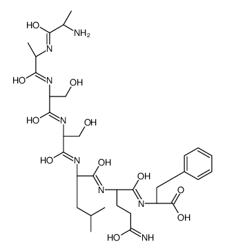 (2S)-2-[[(2S)-5-amino-2-[[(2S)-2-[[(2S)-2-[[(2S)-2-[[(2S)-2-[[(2S)-2-aminopropanoyl]amino]propanoyl]amino]-3-hydroxypropanoyl]amino]-3-hydroxypropanoyl]amino]-4-methylpentanoyl]amino]-5-oxopentanoyl]amino]-3-phenylpropanoic acid Structure