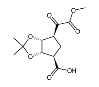 (1R,2S,3R,4S)-2,3-isopropylidenedioxy-4-(1'-methoxycarbonyl-1'-oxomethyl)cyclopentane-1-carboxylic acid Structure