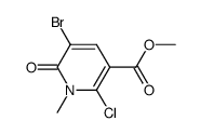 5-溴-2-氯-1-甲基-6-氧代-1,6-二氢吡啶-3-羧酸甲酯结构式