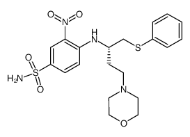 4-((S)-3-(morpholin-4-yl)-1-phenylsulfanylmethylpropylamino)-3-nitrobenzenesulfonamide结构式