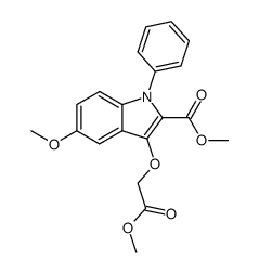 5-methoxy-3-(2-methoxy-2-oxoethoxy)-1-phenyl-1H-indole-2-carboxylic acid methyl ester Structure