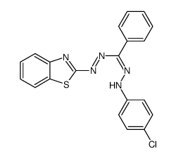 1-(p-chlorophenyl)-3-phenyl-5-(2-benzothiazolyl)formazan结构式