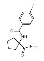 N-(1-氨基甲酰环戊基)-4-氯苯甲酰胺结构式