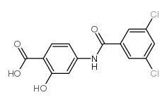 4-[(3,5-二氯苄基)氨基]-2-羟基-苯甲酸结构式