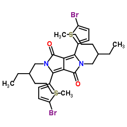 3,6-双(5-溴噻吩-2-基)-2,5-双(2-乙基己基)吡咯并[3,4-c]吡咯-1,4(2H,5H)-二酮结构式