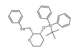 tert-butyldiphenyl(((2S,3R)-2-((phenylselanyl)methyl)tetrahydro-2H-pyran-3-yl)oxy)silane结构式
