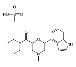 N,N-diethyl-6-(1H-indol-4-yl)-4-methylmorpholine-2-carboxamide,methanesulfonic acid Structure