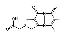 2-[(1,2,6-trimethyl-3,5-dioxopyrazolo[1,2-a]pyrazol-7-yl)methylsulfanyl]acetic acid结构式