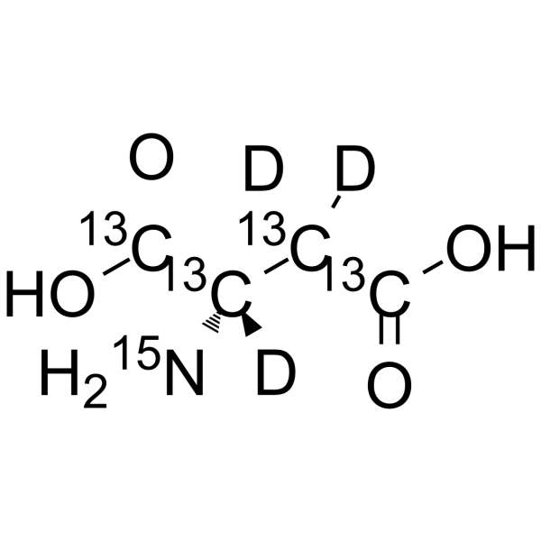 L-天冬氨酸 13C4,15N,d3结构式