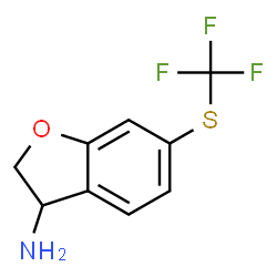 6-((三氟甲基)硫代)-2,3-二氢苯并呋喃-3-胺结构式