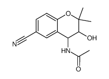 (cis)-4-Acetylamino-6-cyano-3,4-dihydro-2,2-dimethyl-3-hydroxy-2H-1-benzopyran Structure