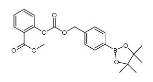 methyl 2-((((4-(4,4,5,5-tetramethyl-1,3,2-dioxaborolan-2-yl)benzyl)oxy)carbonyl)oxy)benzoate结构式