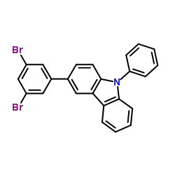3-(3,5-二溴苯基)-9-苯基-9H-咔唑结构式